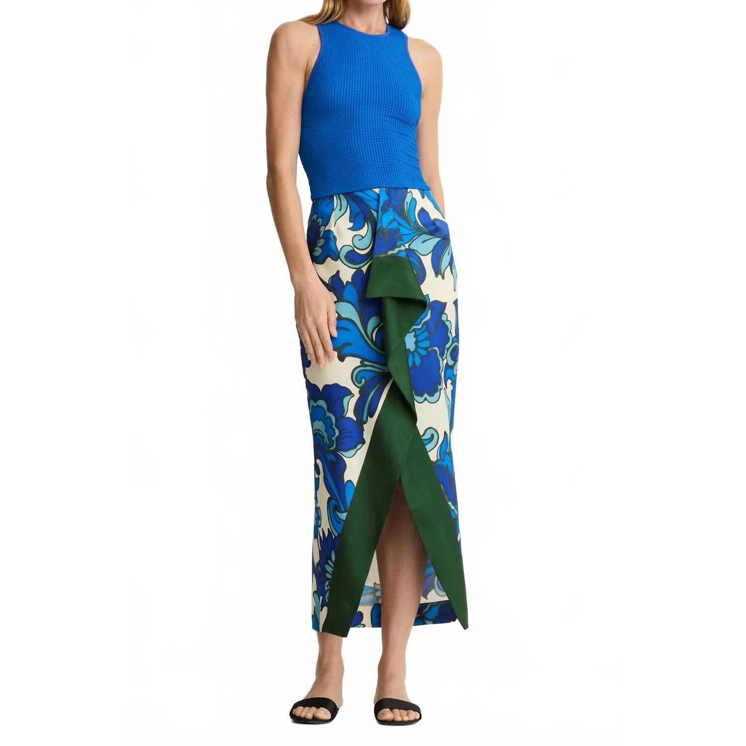 New Smythe Front Ruffle Skirt In Aegean Multi